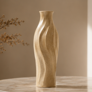 Flowing Sand Tall Vase | Warm Sand Gold