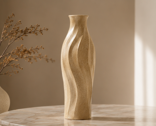 Flowing Sand Tall Vase | Warm Sand Gold